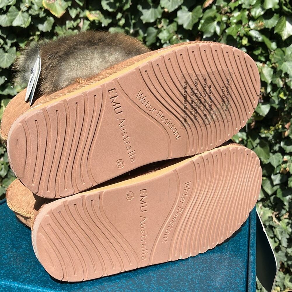 NIB EMU Australia stinger mini Lava Chestnut Sheepskin Boots warm slip on - Picture 5 of 9